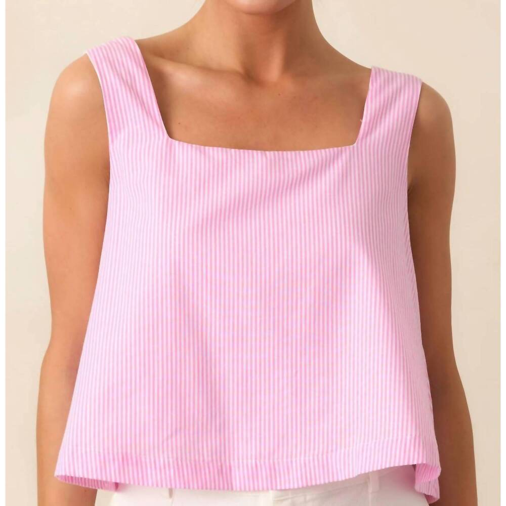 NEW PROSPERINA lola crop top in peony pink stripe
